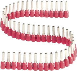 Tulejki kablowe w taśmie, z kołnierzem z tworzywa sztucznego Końcówki kablowe tulejkowe, kołnierz, 1,5 mm