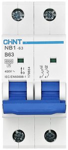 Wyłącznik automatyczny Chint NB1-63 2P B6 6kA DB 179653, 2 styki, 240 V, 415 V, 6 A