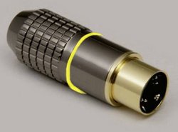 Złącze męskie DIN miniaturowe  BKL Electronic 0212012, złocony, złącze męskie proste, 1 szt.