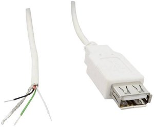 Złącze USB typu A 2.0 z otwartym końcem kabla BKL Electronic 10080112, 1.80 m, 1 szt.
