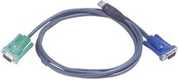 Kabel KVM ATEN 2L-5203U, [1x złącze męskie SPHD-15 - 1x złącze męskie VGA, złącze męskie USB-A 2.0], 3.00 m