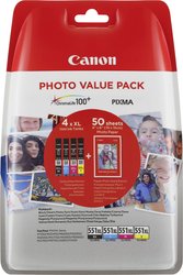 Canon  #####Druckerpatrone  CLI-551XL C/M/Y/BK Photo Value Pack  Czarny, Żółty, Cyjan, Magenta #####Tinte tusz oryginalny Canon CLI-551XL C/M/Y/BK Photo Value Pack  Czarny, Żółty, Cyjan, Magenta