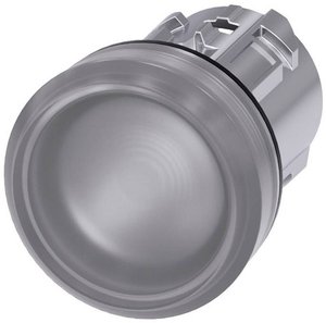 Lampki sygnalizacyjne, 22mm, okrągłe, metalowe, błyszczące, przezroczyste, soczewkowe, gładkie Siemens 3SU1051-6AA70-0AA0 Podświetlenie wskaźnika 1 szt.