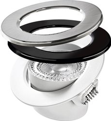 Heitronic 500593 DL7002 reflektor wpuszczany LED, 5,5W, IP44, ściemniany, obrotowy, okrągły IP44 Oświetlenie wewnętrzne LED Heitronic DL7002 500593 5.5 W