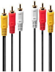 Kabel Cinch LINDY [3x złącze męskie RCA/cinch - 3x złącze męskie RCA/cinch] 10 m czarny