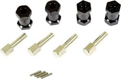 Aluminiowe podkładki dystansowe 1:10 do gąsienic 12 mm czarne Dystanse do felg aluminiowych Absima 2560021 4 szt.