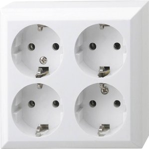 Gniazdo elektryczne REV 0510172555, biały, 4x