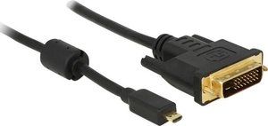 adapter HDMI, DVI Delock 83585, z rdzeniem ferrytowym, ze złączem śrubowym, styki pozłacane , 1.00 m