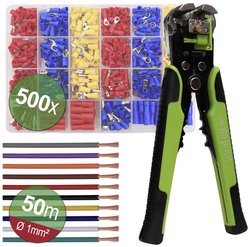 Wielofunkcyjny ściągacz izolacji Q-1301 z 500 złączami zaciskanymi i żyłkami 1mm² Zestaw narzędzi do ściągania izolacji Quadrios 22T012 22T012