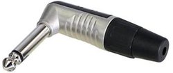 2-biegunowy, kątowy wtyk telefoniczny 1/4&quot,, korpus niklowany, styki niklowane Złącze męskie jack 6,35 mm Rean AV RP2RC RP2RC, złącze męskie, 1 szt.