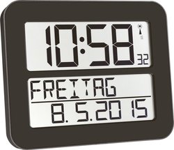 TFA Dostmann 60.4512.01 Sterowany radiowo Zegar ścienny 258 mm x 212 mm x 30 mm czarny