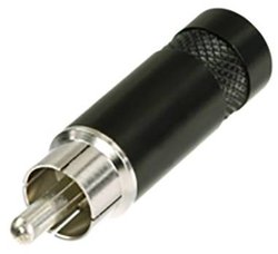 Wytrzymałe złącze kablowe Cinch (RCA), czarna chromowana obudowa, złote styki Złącze męskie RCA/Cinch Rean AV NYS352B NYS352B, złącze męskie, 1 szt.