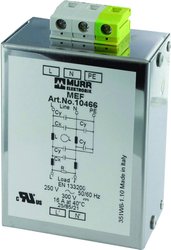 Filtr EMC 1-fazowy 2-stopniowy i: 6A u:250 VAC/300 VDC z wyłapywanie Zakłócenie symetryczne Filtr sieciowy Murr Elektronik 10464, 250 V/AC, 300 V/DC