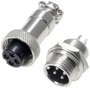Złącze męskie okrągłe 453543, styki:4, 60 V/AC, 2 A, 1 zest.