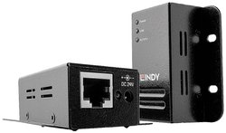 Lindy 42680 Network Expansion Module Nadajnik i odbiornik sieciowy Czarny Ekstender USB USB-B LINDY 42680, przez kabel sieciowy RJ45, 50 m