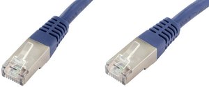 Kabel LAN econ connect F6TP0,25BL, 1 szt., RJ45, CAT 6, S/FTP, 0.25 m, niebieski