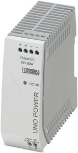 Zasilacz na szynę DIN Phoenix Contact UNO-PS/1AC/24DC/60W 2902992  24 V/DC 2.5 A 60 W Ilość wyjść:1 x