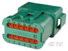 Obudowa złącza pin męskiego na kabel TE Connectivity DT04-12PC-CE01, wire-to-wire, piny: 12, 1 szt.