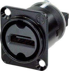 Złącze HDMI NAHDMI-W-B Neutrik NAHDMI-W-B złącze żeńskie z kołnierzem, wyjście proste Ilość styków: 19 czarny 1 szt.