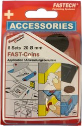 Rzep okrągły do przyklejania na gorąco element z pętelkami i haczykami (Ø) 20 mm czarny FASTECH® 685-330 8 par(a)