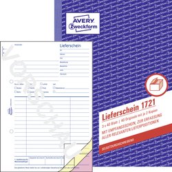 Avery Zweckform 1721 zamówienia z potwierdzeniem odbioru, DIN A5, biały/żółty/różowy Formularz noty doręczeniowej Avery-Zweckform 1721, 120 ark.