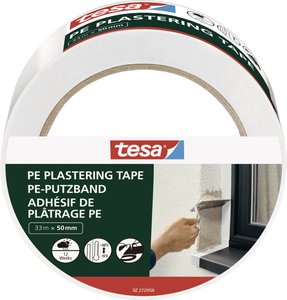 tesa Putzband PE — samoprzylepna taśma tynkarska z wysokiej jakości materiałem nośnym PE — do ochrony podczas tynkowania na zewnątrz — odporna na temperaturę — biała — 33 mx 50 mm Taśmy tynkarska tesa  55485-00000-00 PE Putzband (D x S) 33 m x 50 mm 33 m 