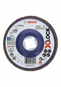 Tarcza szlifierska listkowa X571 Best for Metal, prosta, 125 mm, K 120, tworzywo sztuczne Bosch Accessories 2608619212 1 szt.
