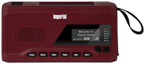 Radio outdoorowe Imperial DABMAN OR 2 DAB+, UKW funkcja ładowania akumulatora, korba ręczna, panel słoneczny, latarka kieszonkowa, wielokrotne ładowanie czerwony