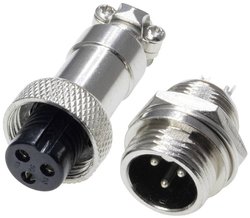 Złącze męskie okrągłe 453542, styki:3, 250 V/AC, 3 A, 1 zest.