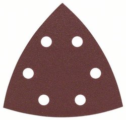 Zestaw arkuszy ściernych do szlifierki delta, 93 mm, 120, 6 otworów, 25-pak Papier ścierny delta Bosch Accessories  2607019490  25 szt.