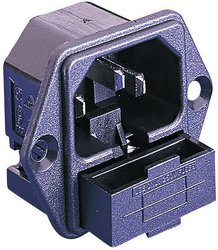 Złącze męskie IEC Bulgin C14 złącze męskie do wbudowania pionowego Łączna ilość styków: 2 + PE 10 A czarny PF0001/28 1 szt.