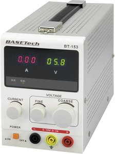 Zasilacz laboratoryjny regulowany Basetech BT-153 0 - 15 V/DC 0 - 3 A 45 W