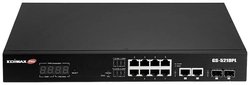 EDIMAX 12 portów Gigabit PoE+ Web Smart Managed Switch (110 W) z 2 portami Gigabit RJ45 i 2 portami SFP+, kompatybilny z ONVIF EDIMAX GS-5210PL Switch sieciowy  10 Portów