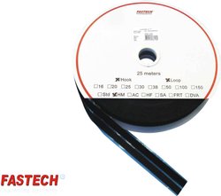 Taśma rzepowa do przyklejania na gorąco element z pętelkami i haczykami (D x S) 25000 mm x 10 mm czarny FASTECH® T0401099990325 1 par(a)