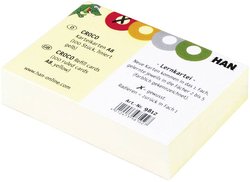 Karty indeksowe HAN A8 liniowane na żółto dla CROCO 190 g/m? Pakiet 100 kart Karta do kartoteki HAN 9812 DIN A8 poziomy żółty 100 szt.
