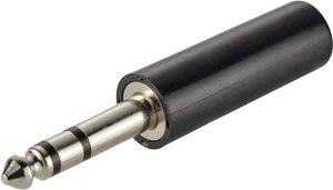 Złącze męskie jack 6,35 mm TRU COMPONENTS 733016, niklowany, złącze męskie proste, 1 szt.