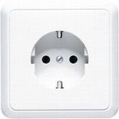 Jung 5520WW Gniazdko zasilania 16A 250V pełna płyta 81x81mm biały alpejski Gniazdo elektryczne Jung 5520WW biały