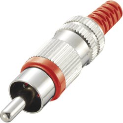 Złącze męskie RCA/Cinch TRU COMPONENTS 719270, niklowany, złącze męskie proste, 1 szt.