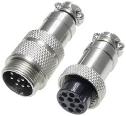 Złącze męskie okrągłe 453568, styki:10, 30 V/AC, 1 A, 1 zest.