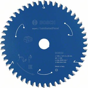 Akumulatorowa piła tarczowa Expert do paneli laminowanych, 165 x 1,8/1,2 x 20, 48 zębów Tarcza tnąca Bosch Accessories  165 x 20 mm 1 szt.
