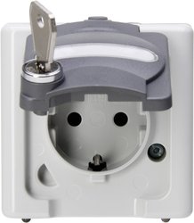 Gniazdo sieciowe, zamykane Komplet Kopp BlueElectric 103756008, szary