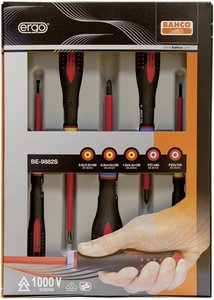 Zestaw wkrętaków, Ergo, izolowanych, 5 szt., płaskie+Pz Zestaw wkrętaków Bahco Ergo BE-9882S
