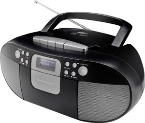 Radiomagnetofon soundmaster SCD7800SW DAB+, UKW funkcja budzika czarny