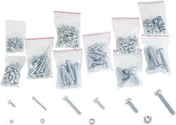 Zestaw uzupełniający śrub i nakrętek stalowych z łbem sześciokątnym, 374 szt. (826394)