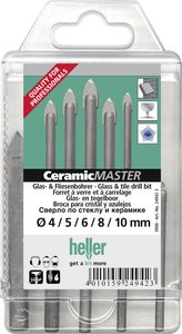 Zestaw wierteł do szkła i ceramiki Heller QuickBit® CeramicMaster 24942, 1/4'' (6,3 mm), 1 zest.