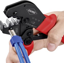 Szczypce do zaciskania Knipex 97 52 18, również do obsługi dwoma rękami, pokryte antypoślizgowym tworzywem sztucznym, oksydowane 250 mm Zaciskarka Knipex 97 52 18