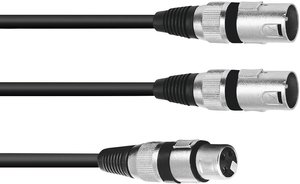 Przejściówka Omnitronic 30225205 [1x złącze żeńskie XLR 3 pin - 2x złącze męskie XLR 3 pin] 1.50 m