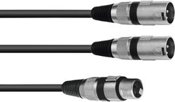 Przejściówka Omnitronic 30225203 [1x złącze żeńskie XLR 3 pin - 2x złącze męskie XLR 3 pin] 0.50 m