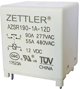 Przekaźnik drukowany Zettler Electronics AZSR190T-1A-12DL, monostabilny, 1 cewka, 800 V/AC, 100 A, 1 szt.
