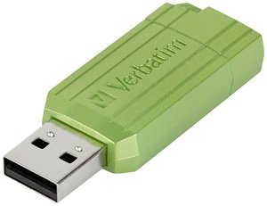 Pamięć USB firmy Verbatim PinStripe128 GB Eukaliptus, zielony Pendrive USB Verbatim 49462, 1 szt.